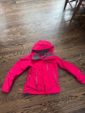 Patagonia Bright Pink Hooded Rain Jacket